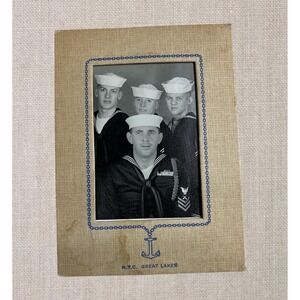 Antique VTG 40's Photograph Portraits N.T.C. Great Lakes Navy Boot Camp Sailors